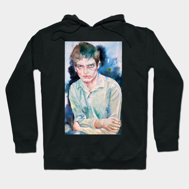 IAN CURTIS watercolor portrait .2 Hoodie by lautir